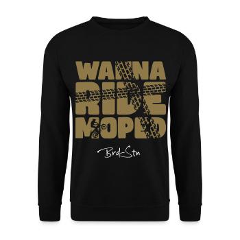 WANNA RIDE MOPED - Zweitakt Simme - Unisex Pullover - Schwarz - Vorne - Alina (178cm) & Michal (187cm)