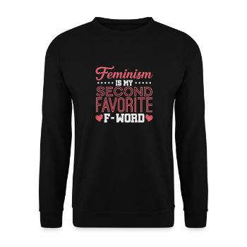 Feminismus - Unisex Pullover - Schwarz - Vorne - Alina (178cm) & Michal (187cm)
