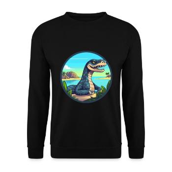 Anakonda Aquarell Cartoon Kawaii Clipart Tier - Unisex Pullover - Schwarz - Vorne - Alina (178cm) & Michal (187cm)