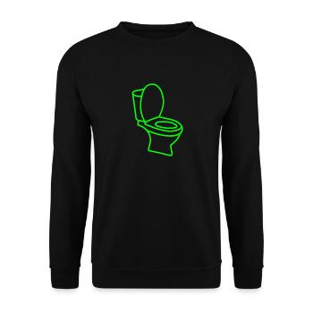 Klo WC Toilette Grün - Unisex Pullover - Schwarz - Vorne - Alina (178cm) & Michal (187cm)