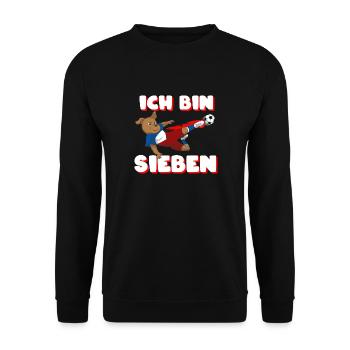 Ich Bin Sechs 7 7. Geburtstag Junge Kindergeburtst - Unisex Pullover - Schwarz - Vorne - Alina (178cm) & Michal (187cm)