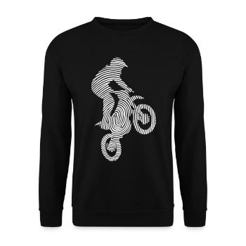 Dirt Biker Dirtbike Fingerabdruck Motocross - Unisex Pullover - Schwarz - Vorne - Alina (178cm) & Michal (187cm)