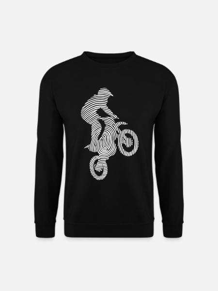 Dirt Biker Dirtbike Fingerabdruck Motocross - Unisex Pullover - Schwarz