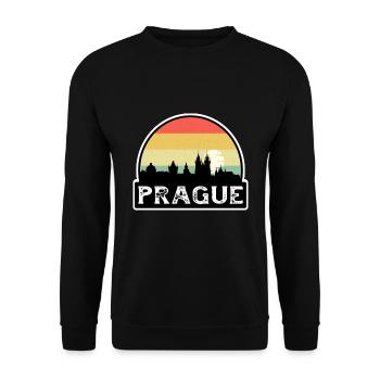 Prag Tschechien Flagge Skyline Reisesouvenir - Unisex Pullover - Schwarz - Vorne - Alina (178cm) & Michal (187cm)