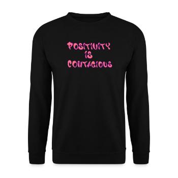 Positivity Is Contagious – Verbreite gute Vibes - Unisex Pullover - Schwarz - Vorne - Alina (178cm) & Michal (187cm)