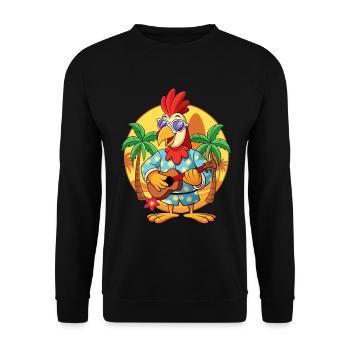 Lustige Hahn Cartoon Sommer Strand Sonnenbrille - Unisex Pullover - Schwarz - Vorne - Alina (178cm) & Michal (187cm)
