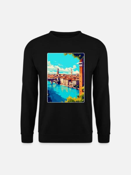Verona Italien Vintage Reiseplakat WPA Souvenir - Unisex Pullover - Schwarz