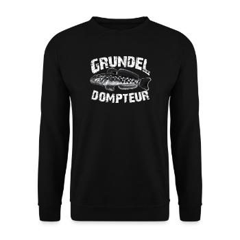 Grundeln fischen angeln - Unisex Pullover - Schwarz - Vorne - Alina (178cm) & Michal (187cm)