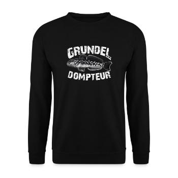 Grundeln fischen angeln - Unisex Pullover - Schwarz - Vorne - Alina (178cm) & Michal (187cm)