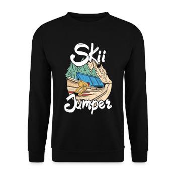 Ski Springen Skispringen - Unisex Pullover - Schwarz - Vorne - Alina (178cm) & Michal (187cm)