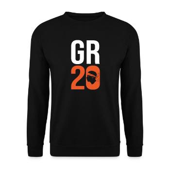 GR20 Trek Wandern Korsika Gr20 Gr 20 GR 20 - Unisex Pullover - Schwarz - Vorne - Alina (178cm) & Michal (187cm)