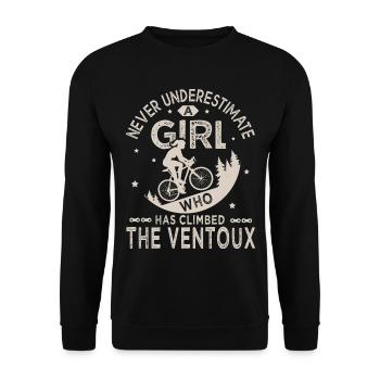ein Mädchen, das den Ventoux vélo velo bestiegen hat - Unisex Pullover - Schwarz - Vorne - Alina (178cm) & Michal (187cm)