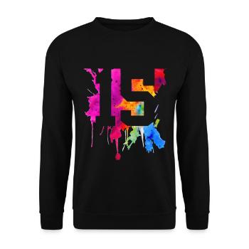 15 YEARS 15TH BIRTHDAY - Unisex Sweatshirt - black - Front - Alina (178cm) & Michal (187cm)