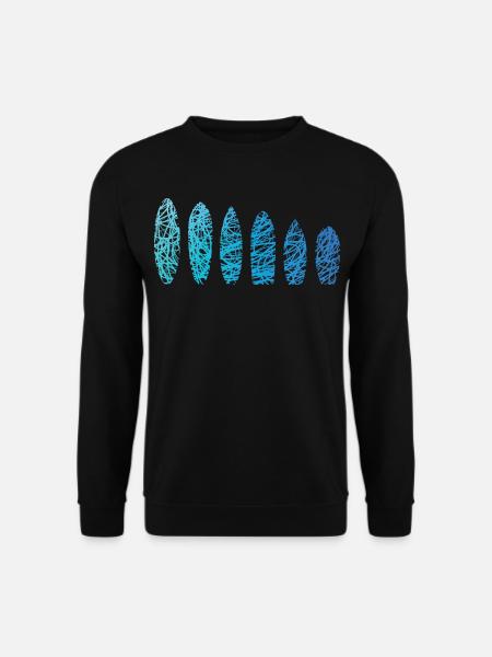 Surfbretter Kritzelei Surfbrett Surfer Surfboard - Unisex Pullover - Schwarz