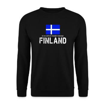 Finnland Finland - Unisex Pullover - Schwarz - Vorne - Alina (178cm) & Michal (187cm)