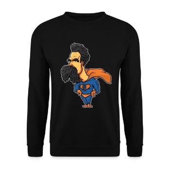 Brillanter Philosoph Nietzsche - Unisex Pullover - Schwarz - Vorne - Alina (178cm) & Michal (187cm)
