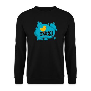 Duck! - Calypso Blous - Unisex Pullover - Schwarz - Vorne - Alina (178cm) & Michal (187cm)
