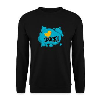 Duck! - Calypso Blous - Unisex Pullover - Schwarz - Vorne - Alina (178cm) & Michal (187cm)