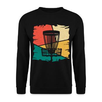 Disc Golf Spieler Discgolfer Vintage Discgolf - Unisex Pullover - Schwarz - Vorne - Alina (178cm) & Michal (187cm)