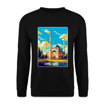 Edirne Türkei Vintage Reiseposter WPA Souvenir - Unisex Pullover - Schwarz - Vorne - Alina (178cm) & Michal (187cm)