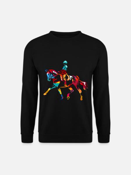 Filigrane Dressurarbeit Reitkunst - Unisex Pullover - Schwarz