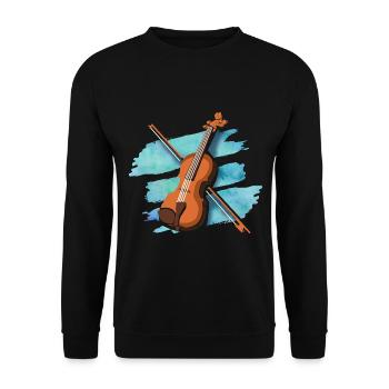 Eleganter Geigenbogen Virtuose - Unisex Pullover - Schwarz - Vorne - Alina (178cm) & Michal (187cm)