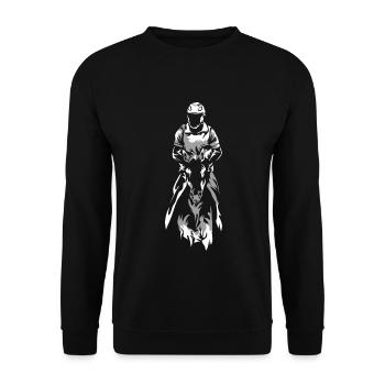 Zäher Distanzritt Ausdauerreiter - Unisex Pullover - Schwarz - Vorne - Alina (178cm) & Michal (187cm)