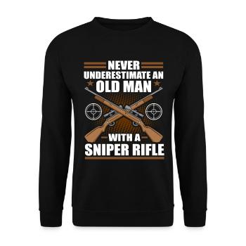 Alter Mann Scharfschütze Schützenverein Sportschie - Unisex Pullover - Schwarz - Vorne - Alina (178cm) & Michal (187cm)