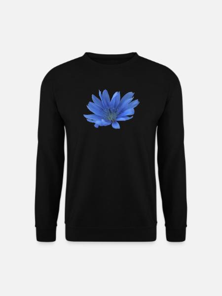Wegwarte blaue Blume Zichorie lila Blüte - Unisex Pullover - Schwarz