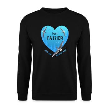 best father - Unisex Pullover - Schwarz - Vorne - Alina (178cm) & Michal (187cm)