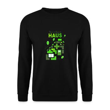 Bausteine Bauklötze bauen - Unisex Pullover - Schwarz - Vorne - Alina (178cm) & Michal (187cm)