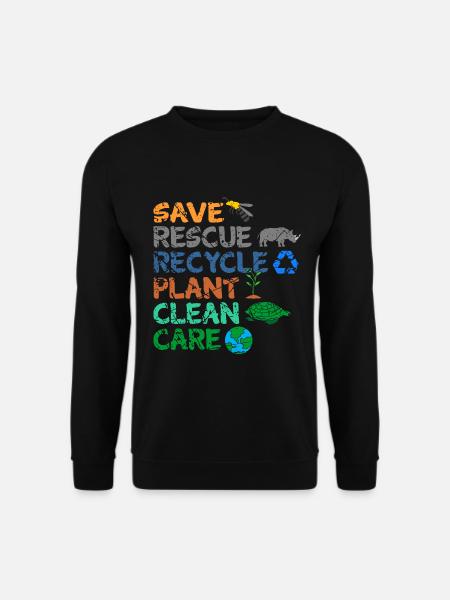 Umweltschützer Grüne Umweltschutz Spruch Öko - Unisex Pullover - Schwarz