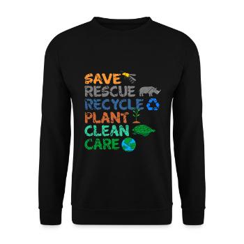 Umweltschützer Grüne Umweltschutz Spruch Öko - Unisex Pullover - Schwarz - Vorne - Alina (178cm) & Michal (187cm)