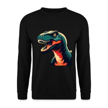 Dinosaur Cartoon Character Colorful Pet Animal - Unisex Sweatshirt - black - Front - Alina (178cm) & Michal (187cm)