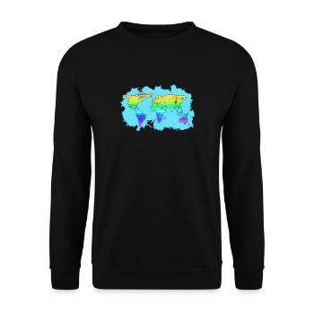 Weltkarte - Unisex Pullover - Schwarz - Vorne - Alina (178cm) & Michal (187cm)