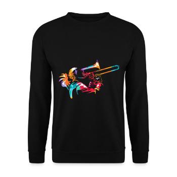 Swingender Posaunensound Bigband - Unisex Pullover - Schwarz - Vorne - Alina (178cm) & Michal (187cm)