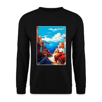 Crète Grèce Affiche de voyage vintage WPA Souvenir - Sweat-shirt Unisexe - noir - Devant - Alina (178cm) & Michal (187cm)