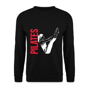 Energievolle Pilates Rumpfkraft - Unisex Pullover - Schwarz - Vorne - Alina (178cm) & Michal (187cm)