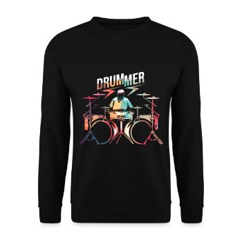 Furioser Trommelwirbel Rockband - Unisex Pullover - Schwarz - Vorne - Alina (178cm) & Michal (187cm)