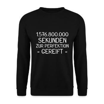 50 Geburtstag in Sekunde - 50. Geburtstag - Unisex Pullover - Schwarz - Vorne - Alina (178cm) & Michal (187cm)