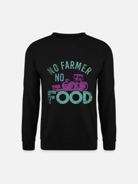 No Farmer No Food Farm Landwirt Spruch Vintage - Unisex Pullover - Schwarz