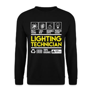Licht Techniker - Unisex Pullover - Schwarz - Vorne - Alina (178cm) & Michal (187cm)