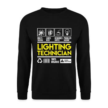 Licht Techniker - Unisex Pullover - Schwarz - Vorne - Alina (178cm) & Michal (187cm)