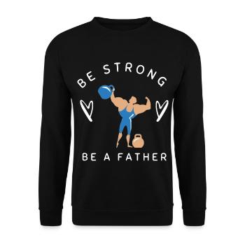 SEI STARK, SEI VATER - Unisex Pullover - Schwarz - Vorne - Alina (178cm) & Michal (187cm)