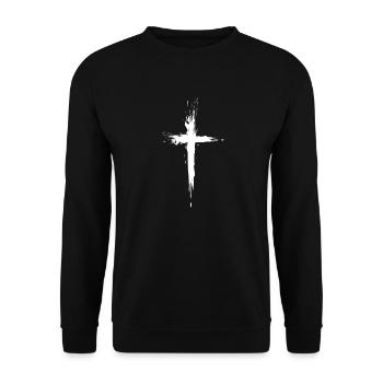 Kreuz Christentum Jesus Kirche Religion Bibel Neu - Unisex Pullover - Schwarz - Vorne - Alina (178cm) & Michal (187cm)