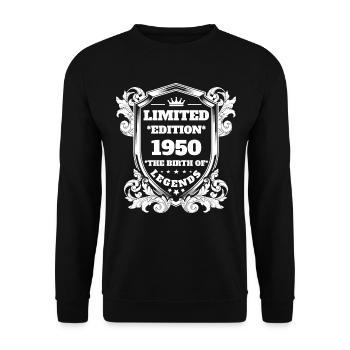 1950 - Unisex Pullover - Schwarz - Vorne - Alina (178cm) & Michal (187cm)