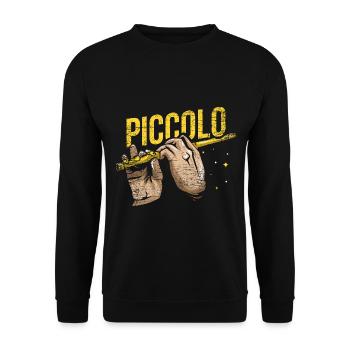 Feuriger Piccolo Orchesterklang - Unisex Pullover - Schwarz - Vorne - Alina (178cm) & Michal (187cm)