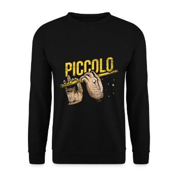 Feuriger Piccolo Orchesterklang - Unisex Pullover - Schwarz - Vorne - Alina (178cm) & Michal (187cm)