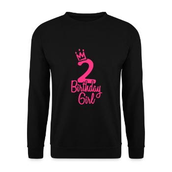 Zweiter Geburtstag Birthday Girl - Unisex Pullover - Schwarz - Vorne - Alina (178cm) & Michal (187cm)