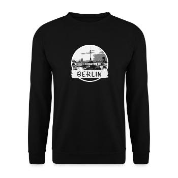 Berlin City - Unisex Pullover - Schwarz - Vorne - Alina (178cm) & Michal (187cm)